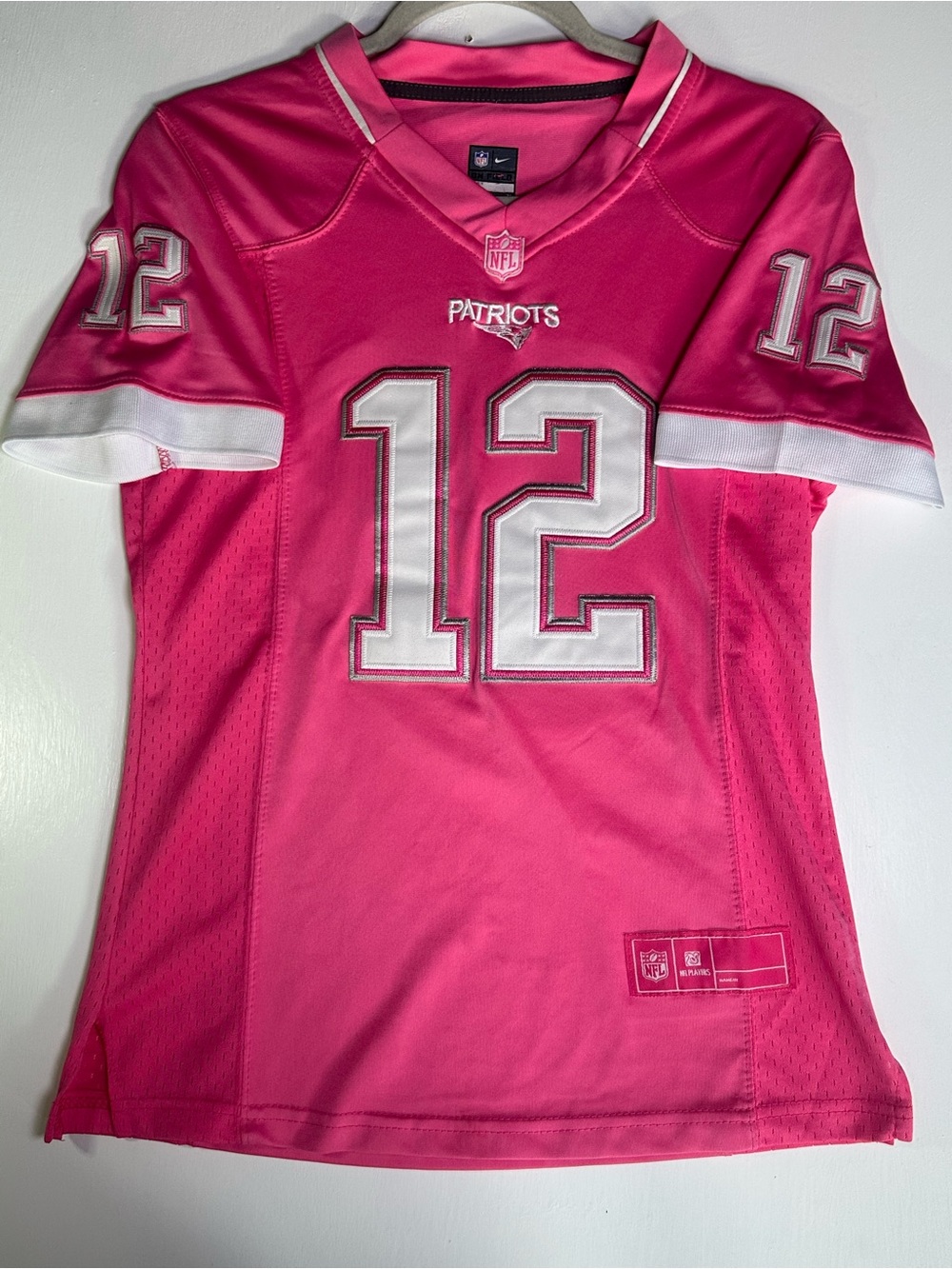 Nike Pink New England Patriots #12 Youth Football Jersey